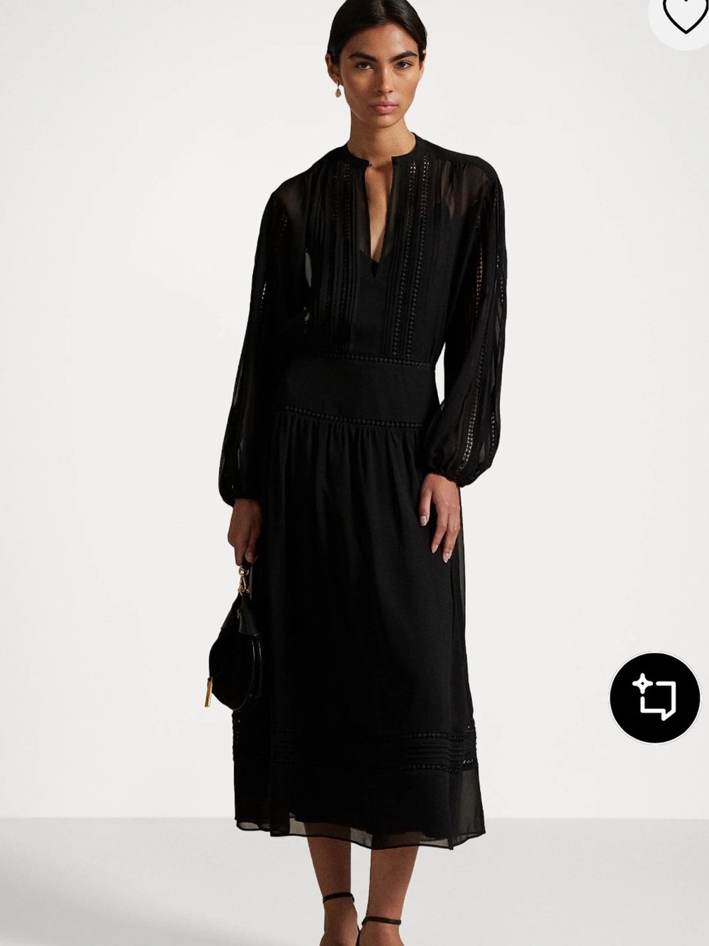 Polo Ralph Lauren lace trim georgette dress